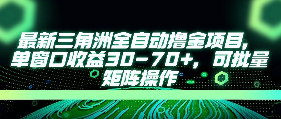 （14191期）最新三角洲全自动撸金项目，单窗口收益30-70+，可批量矩阵操作网创项目-知识付费-在线课程-自媒体创业-网络副业-优利资源优利资源网