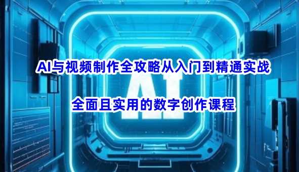 AI与视频制作全攻略从入门到精通实战，全面且实用的数字创作课程（更新3月）网创项目-知识付费-在线课程-自媒体创业-网络副业-优利资源优利资源网