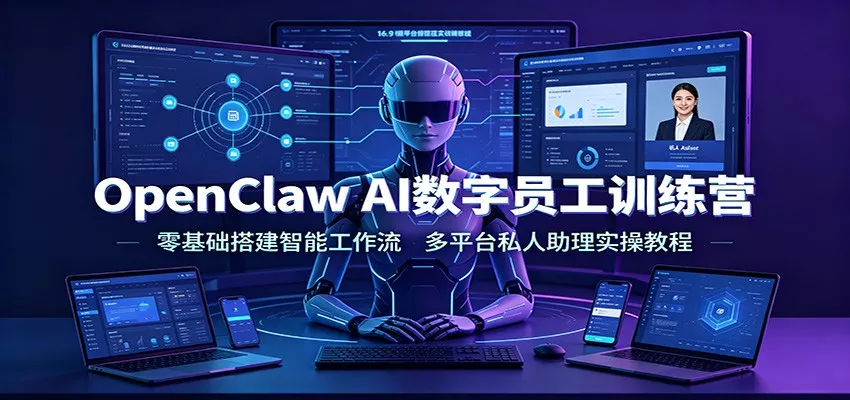 OpenClaw AI数字员工训练营：零基础搭建智能工作流，多平台私人助理实操教程网创项目-知识付费-在线课程-自媒体创业-网络副业-优利资源优利资源网