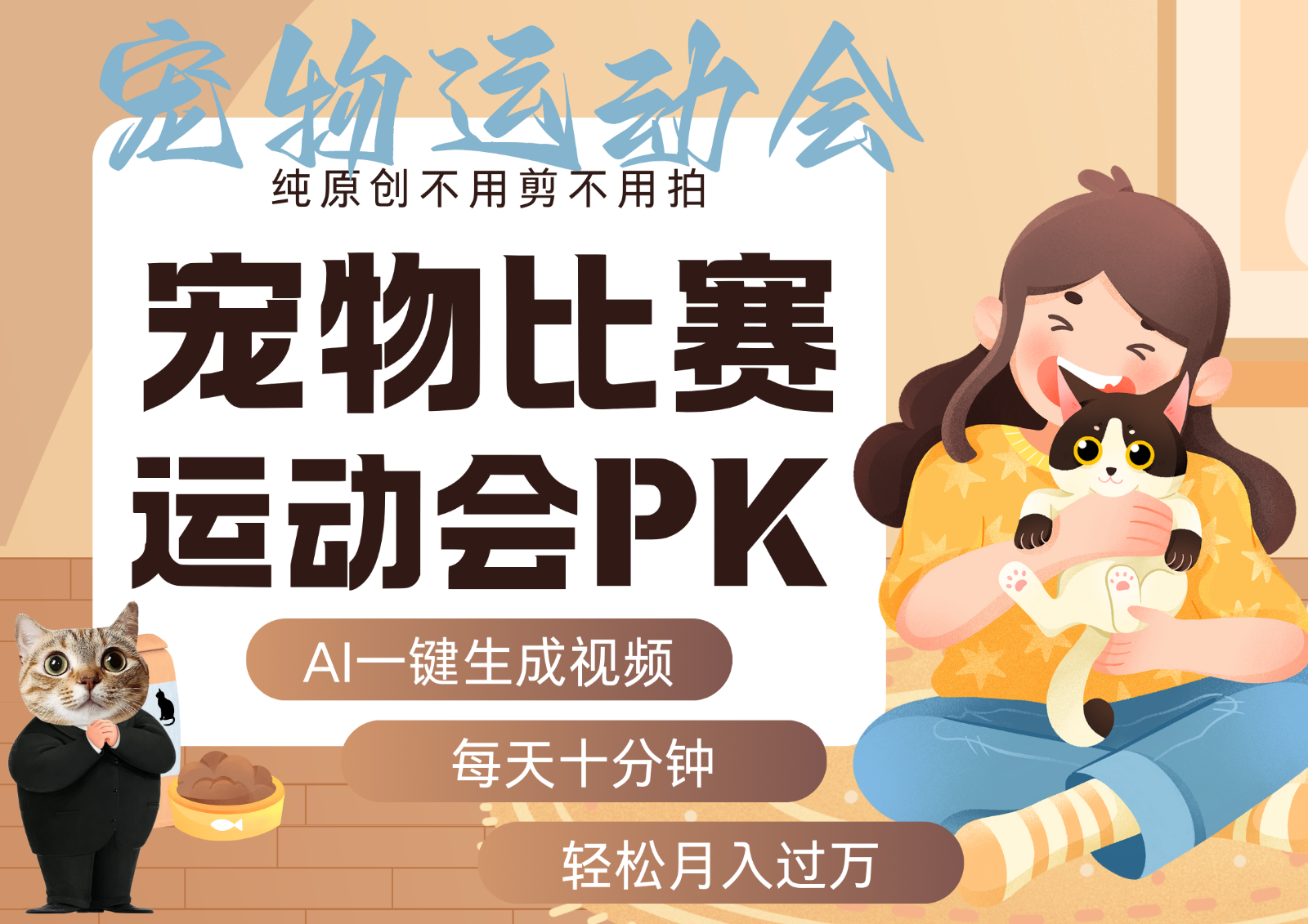 AI萌宠运动员跳水 射击 篮球 足球比赛 每天十分钟 附详细提示词文案库 代替做…网创项目-知识付费-在线课程-自媒体创业-网络副业-优利资源优利资源网