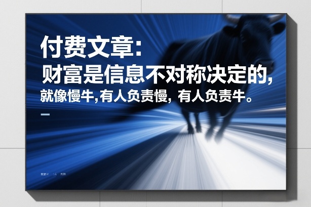 付费文章：财富是信息不对称决定的，就像慢牛，有人负责慢，有人负责牛网创项目-知识付费-在线课程-自媒体创业-网络副业-优利资源优利资源网