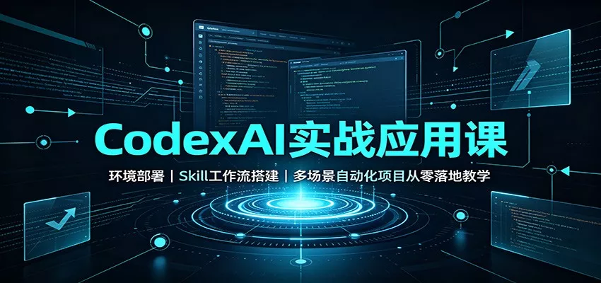 CodexAI实战应用课：环境部署Skill工作流搭建，多场景自动化项目从零落地教学网创项目-知识付费-在线课程-自媒体创业-网络副业-优利资源优利资源网