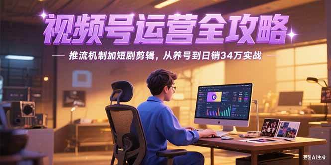 （15217期）2025视频号运营全攻略，推流机制加短剧剪辑，从养号到日销34万实战网创项目-知识付费-在线课程-自媒体创业-网络副业-优利资源优利资源网