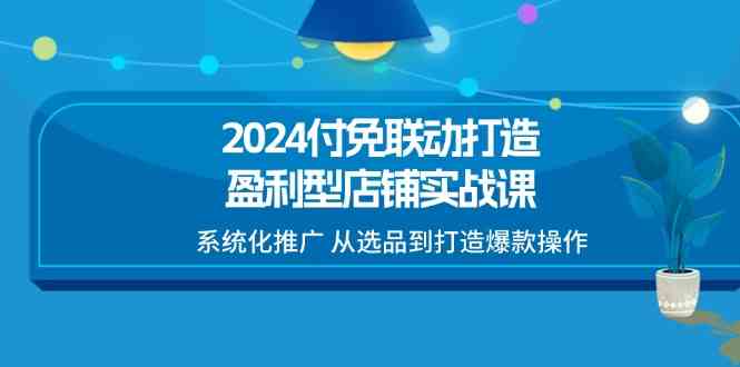 2024付免联动打造盈利型店铺实战课，系统化推广 从选品到打造爆款操作网创项目-知识付费-在线课程-自媒体创业-网络副业-优利资源优利资源网