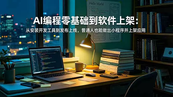 AI编程零基础到软件上架：从安装开发工具到发布上线，普通人也能做出小程序并上架应用商店网创项目-知识付费-在线课程-自媒体创业-网络副业-优利资源优利资源网