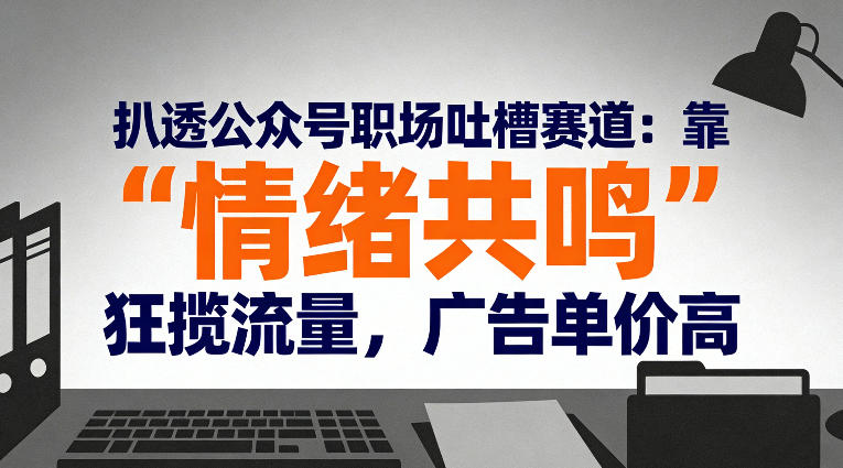 扒透公众号职场吐槽赛道：靠“情绪共鸣”狂揽流量，广告单价高网创项目-知识付费-在线课程-自媒体创业-网络副业-优利资源优利资源网