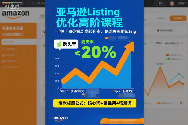 亚马逊Listing优化高阶课程，手把手教你策划高转化率、低跳失率的listing网创项目-知识付费-在线课程-自媒体创业-网络副业-优利资源优利资源网