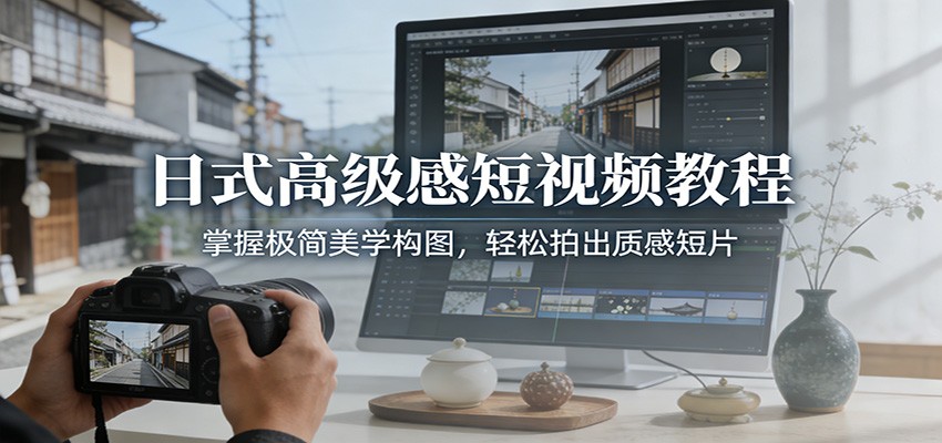 日式高级感短视频教程：掌握极简美学构图，轻松拍出质感短片网创项目-知识付费-在线课程-自媒体创业-网络副业-优利资源优利资源网