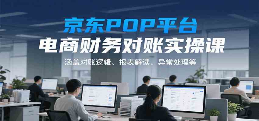 京东POP平台电商财务对账实操课，涵盖对账逻辑、报表解读、异常处理等网创项目-知识付费-在线课程-自媒体创业-网络副业-优利资源优利资源网