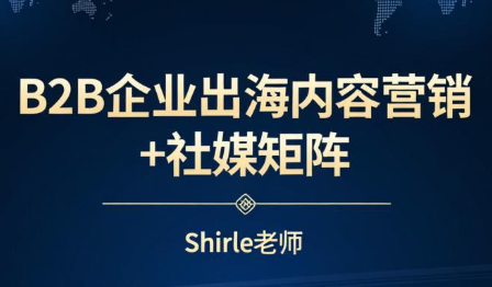 shirle老师·B2B企业出海内容营销+社媒矩阵网创项目-知识付费-在线课程-自媒体创业-网络副业-优利资源优利资源网