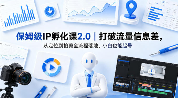 保姆级IP孵化课2.0｜打破流量信息差，从定位到拍剪全流程落地，小白也能起号网创项目-知识付费-在线课程-自媒体创业-网络副业-优利资源优利资源网