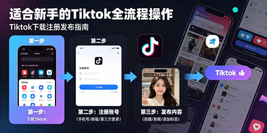 Tiktok下载注册发布，适合新手的Tiktok全流程操作网创项目-知识付费-在线课程-自媒体创业-网络副业-优利资源优利资源网
