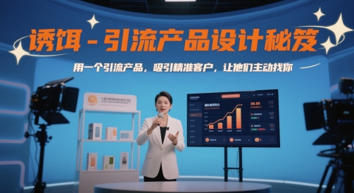 诱饵-引流产品设计秘笈，用一个引流产品，吸引精准客户，让他们主动找你网创项目-知识付费-在线课程-自媒体创业-网络副业-优利资源优利资源网