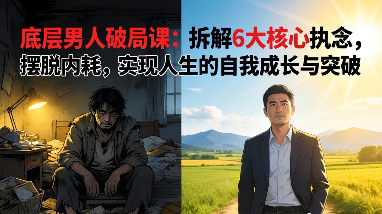 付费文章：底层男人破局课：拆解 6 大核心执念，摆脱内耗，实现人生的自我成长与突破网创项目-知识付费-在线课程-自媒体创业-网络副业-优利资源优利资源网