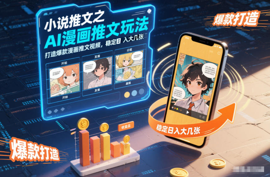 小说推文之AI漫画推文玩法，打造爆款漫画推文视频，稳定日入大几张网创项目-知识付费-在线课程-自媒体创业-网络副业-优利资源优利资源网