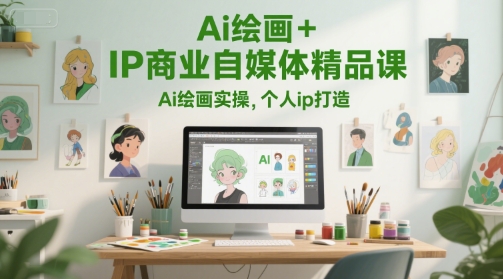 Ai绘画+IP商业自媒体精品课，Ai绘画实操，个人ip打造网创项目-知识付费-在线课程-自媒体创业-网络副业-优利资源优利资源网