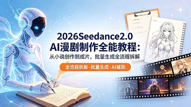2026Seedance2.0 AI制作全能教程：从小说创作到成片，批量生成全流程拆解网创项目-知识付费-在线课程-自媒体创业-网络副业-优利资源优利资源网