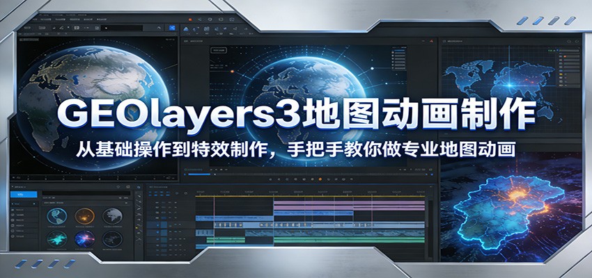 GEOlayers3地图动画制作：从基础操作到特效制作，手把手教你做专业地图动画网创项目-知识付费-在线课程-自媒体创业-网络副业-优利资源优利资源网