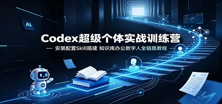 Codex超级个体实战训练营：安装配置Skill搭建，知识库办公数字人全链路教程网创项目-知识付费-在线课程-自媒体创业-网络副业-优利资源优利资源网