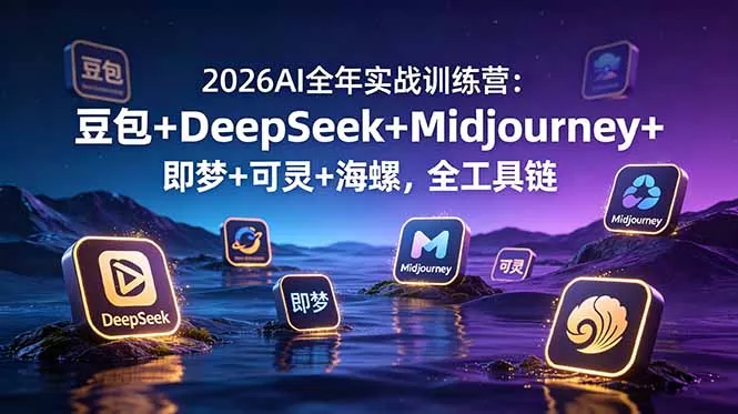 2026AI全年实战训练营：豆包+DeepSeek+Midjourney+即梦+可灵+海螺，全工具链网创项目-知识付费-在线课程-自媒体创业-网络副业-优利资源优利资源网