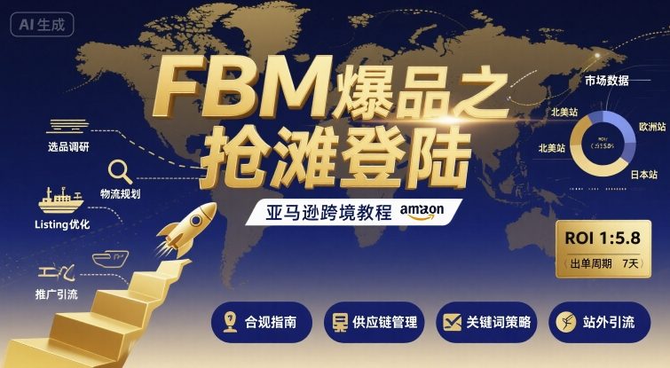FBM爆品之抢滩登陆-亚马逊跨境教程网创项目-知识付费-在线课程-自媒体创业-网络副业-优利资源优利资源网