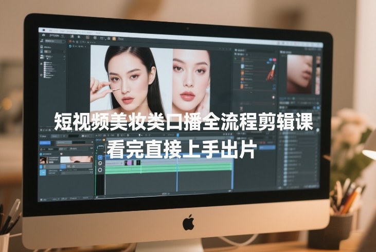 短视频美妆类口播全流程剪辑课，看完直接上手出片网创项目-知识付费-在线课程-自媒体创业-网络副业-优利资源优利资源网