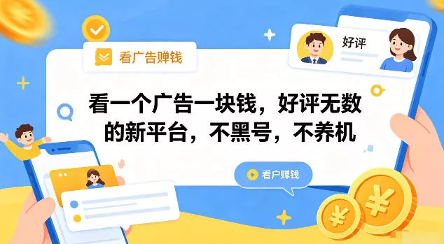 看一个广告一块钱，好评无数的新平台，不黑号，不养机【揭秘】网创项目-知识付费-在线课程-自媒体创业-网络副业-优利资源优利资源网