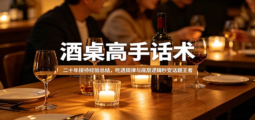酒桌高手话术：二十年接待经验总结，吃透规律与底层逻辑秒变话题王者网创项目-知识付费-在线课程-自媒体创业-网络副业-优利资源优利资源网