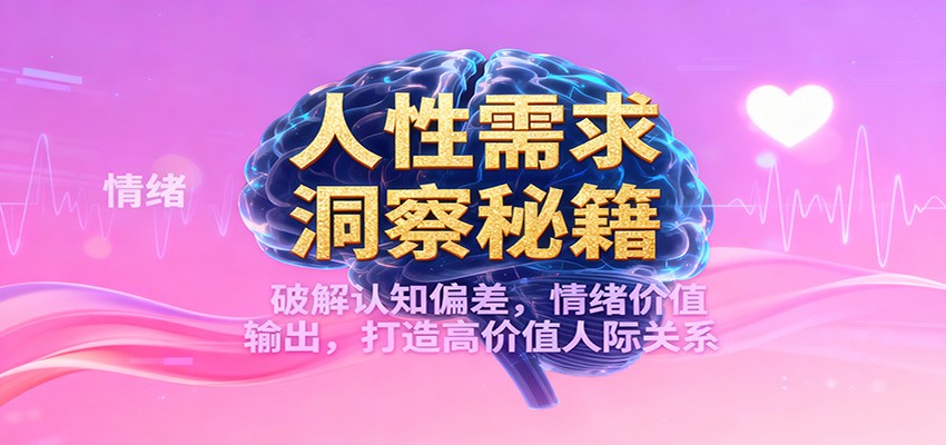 人性需求洞察秘籍，破解认知偏差，情绪价值输出，打造高价值人际关系网创项目-知识付费-在线课程-自媒体创业-网络副业-优利资源优利资源网