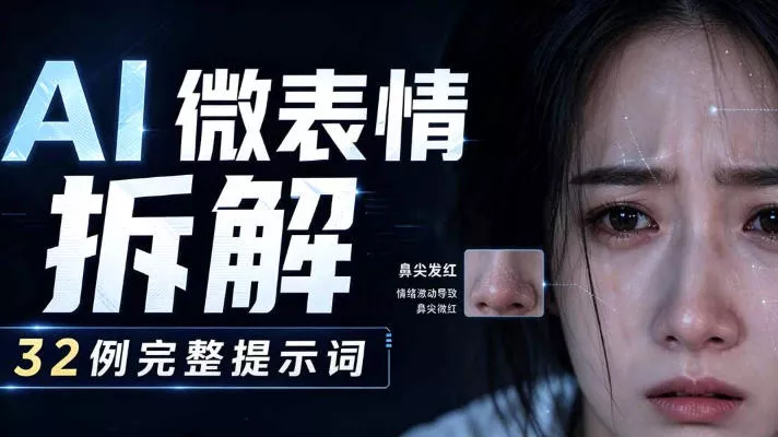 AI微表情拆解提示词合集，精准调控AI角色表情，可直接复用，0基础也能调出影视级表情变化网创项目-知识付费-在线课程-自媒体创业-网络副业-优利资源优利资源网