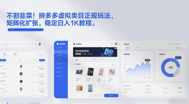 不割韭菜！拼多多虚拟类目正规玩法，矩阵化扩张，稳定日入1K教程【揭秘】网创项目-知识付费-在线课程-自媒体创业-网络副业-优利资源优利资源网