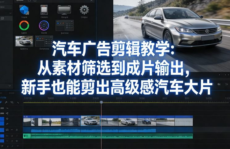 汽车广告剪辑教学：从素材筛选到成片输出，新手也能剪出高级感汽车大片网创项目-知识付费-在线课程-自媒体创业-网络副业-优利资源优利资源网