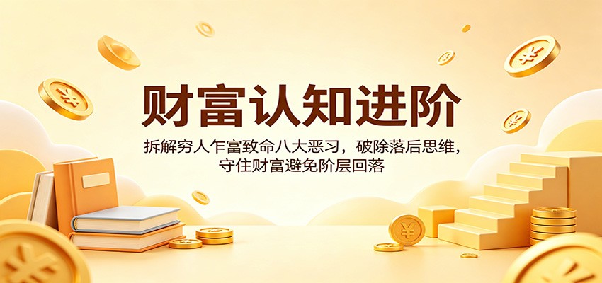 财富认知进阶：拆解穷人乍富致命八大恶习，破除落后思维，守住财富避免阶层回落网创项目-知识付费-在线课程-自媒体创业-网络副业-优利资源优利资源网