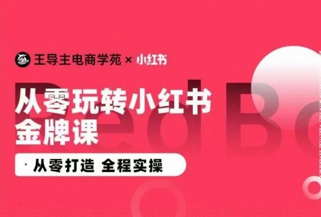 王导主·小红书电商运营实操课，从零打造 全程实操网创项目-知识付费-在线课程-自媒体创业-网络副业-优利资源优利资源网