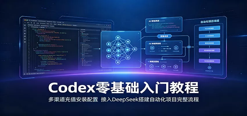 Codex零基础入门教程：多渠道充值安装配置，接入DeepSeek搭建自动化项目完整流程网创项目-知识付费-在线课程-自媒体创业-网络副业-优利资源优利资源网