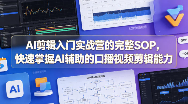 AI剪辑入门实战营的完整SOP，快速掌握AI辅助的口播视频剪辑能力网创项目-知识付费-在线课程-自媒体创业-网络副业-优利资源优利资源网