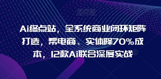 Ai终点站，全系统商业闭环矩阵打造，帮电商、实体降70%成本，12款Ai联合深度实战【0906更新】网创项目-知识付费-在线课程-自媒体创业-网络副业-优利资源优利资源网