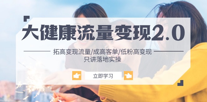 （10871期）大健康 流量 变现2.0：拓高变现 流量/成高客单/低粉高变现/只讲落地实战网创项目-知识付费-在线课程-自媒体创业-网络副业-优利资源优利资源网