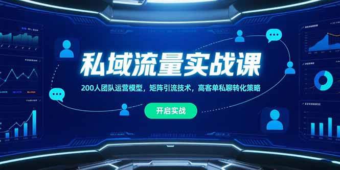 （15403期）私域流量实战课，200人团队运营模型，矩阵引流技术，高客单私聊转化策略网创项目-知识付费-在线课程-自媒体创业-网络副业-优利资源优利资源网