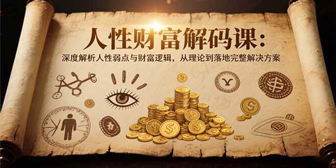 （15434期）人性财富解码课6.0：深度解析人性弱点与财富逻辑，理论到落地完整解决方案网创项目-知识付费-在线课程-自媒体创业-网络副业-优利资源优利资源网