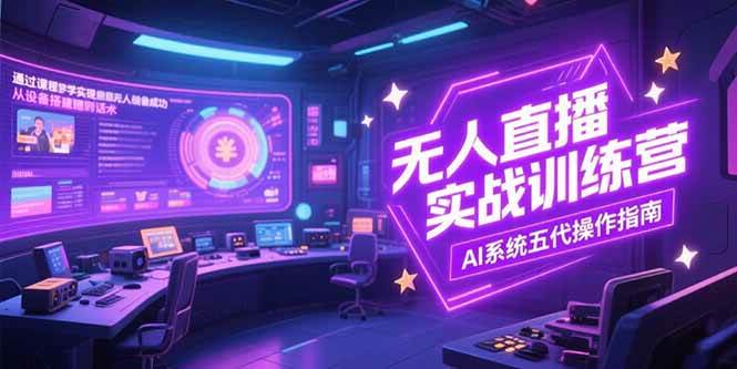 （15315期）无人直播实操训练营，从设备搭建到话术，AI系统五代操作指南(7月更新)网创项目-知识付费-在线课程-自媒体创业-网络副业-优利资源优利资源网