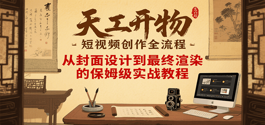 天工开物短视频创作全流程，从封面设计到最终渲染的保姆级实战教程网创项目-知识付费-在线课程-自媒体创业-网络副业-优利资源优利资源网