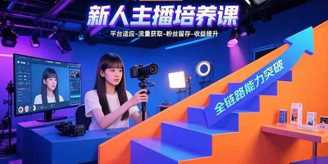 （15701期）新人主播培养课：平台适应-流量获取-粉丝留存-收益提升 全链路能力突破网创项目-知识付费-在线课程-自媒体创业-网络副业-优利资源优利资源网