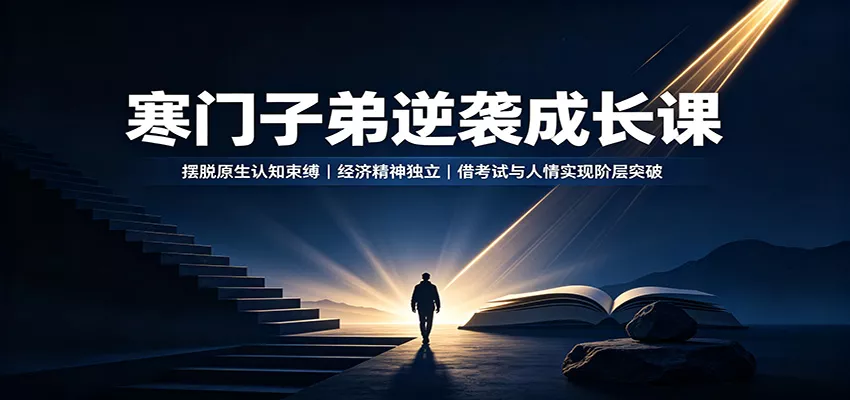 寒门子弟逆袭成长课:摆脱原生认知束缚,经济精神独立,借考试与人情实现阶层突破网创项目-知识付费-在线课程-自媒体创业-网络副业-优利资源优利资源网