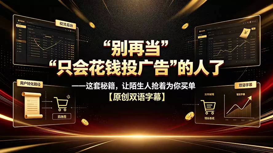 别再当“只会花钱投广告”的人了——这套秘籍，让陌生人抢着为你买单【原创双语字幕】网创项目-知识付费-在线课程-自媒体创业-网络副业-优利资源优利资源网