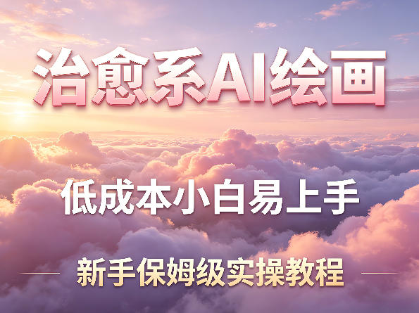 治愈系AI绘画提示词项目，低成本小白易上手，每天10分钟，新手保姆级实操教程网创项目-知识付费-在线课程-自媒体创业-网络副业-优利资源优利资源网