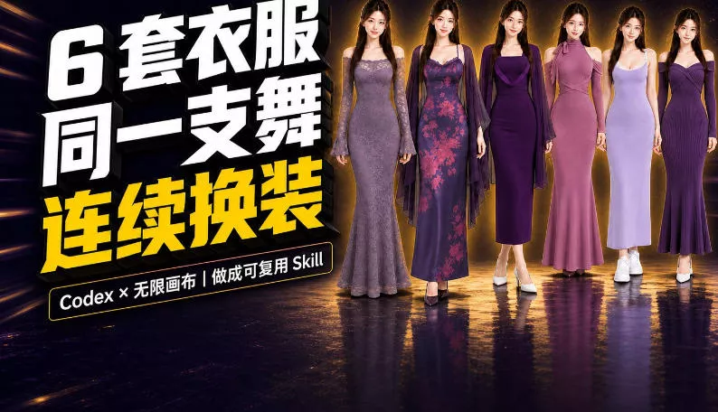 同一支舞，6套衣服按顺序切换：我把服装换装视频做成了一个Skill网创项目-知识付费-在线课程-自媒体创业-网络副业-优利资源优利资源网