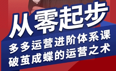 拼多多运营进阶系统课，从零起步，多多运营进阶体系课，破茧成蝶的运营之术（更新9月）网创项目-知识付费-在线课程-自媒体创业-网络副业-优利资源优利资源网