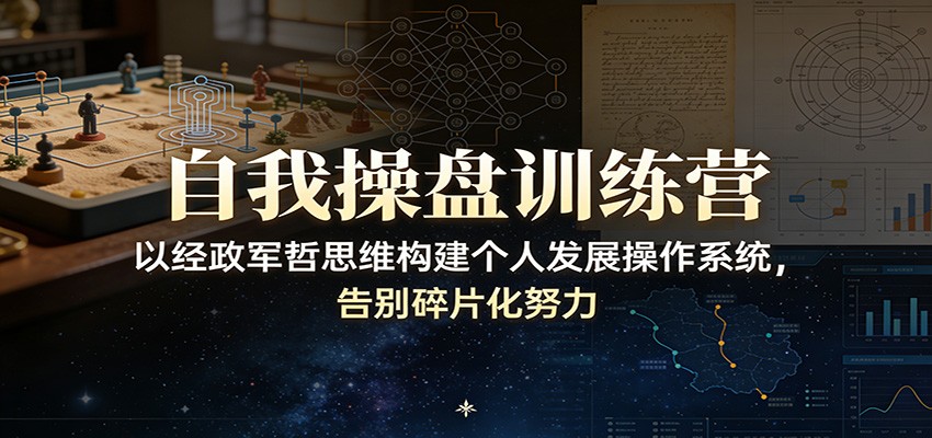 自我操盘训练营：以经政军哲思维构建个人发展操作系统，告别碎片化努力网创项目-知识付费-在线课程-自媒体创业-网络副业-优利资源优利资源网