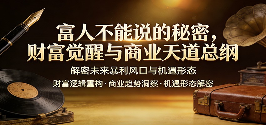 富人不能说的秘密，财富觉醒与商业天道总纲，解密未来暴利风口与机遇形态网创项目-知识付费-在线课程-自媒体创业-网络副业-优利资源优利资源网